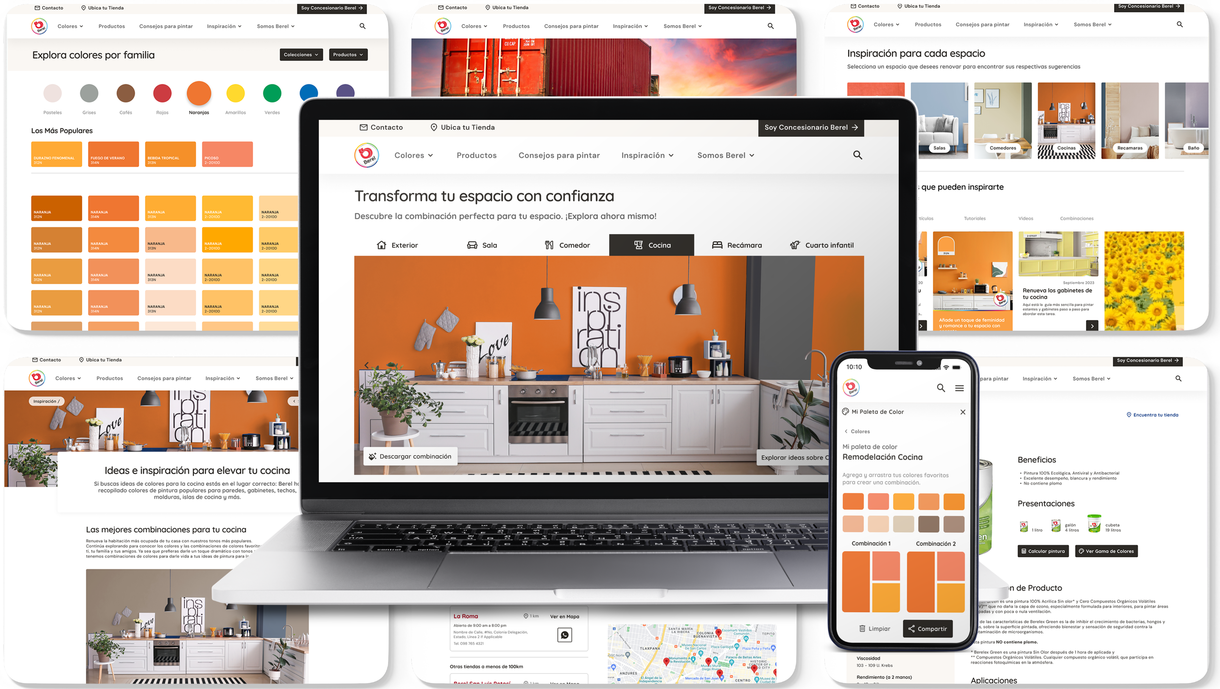 Berel high-fidelity website mockups