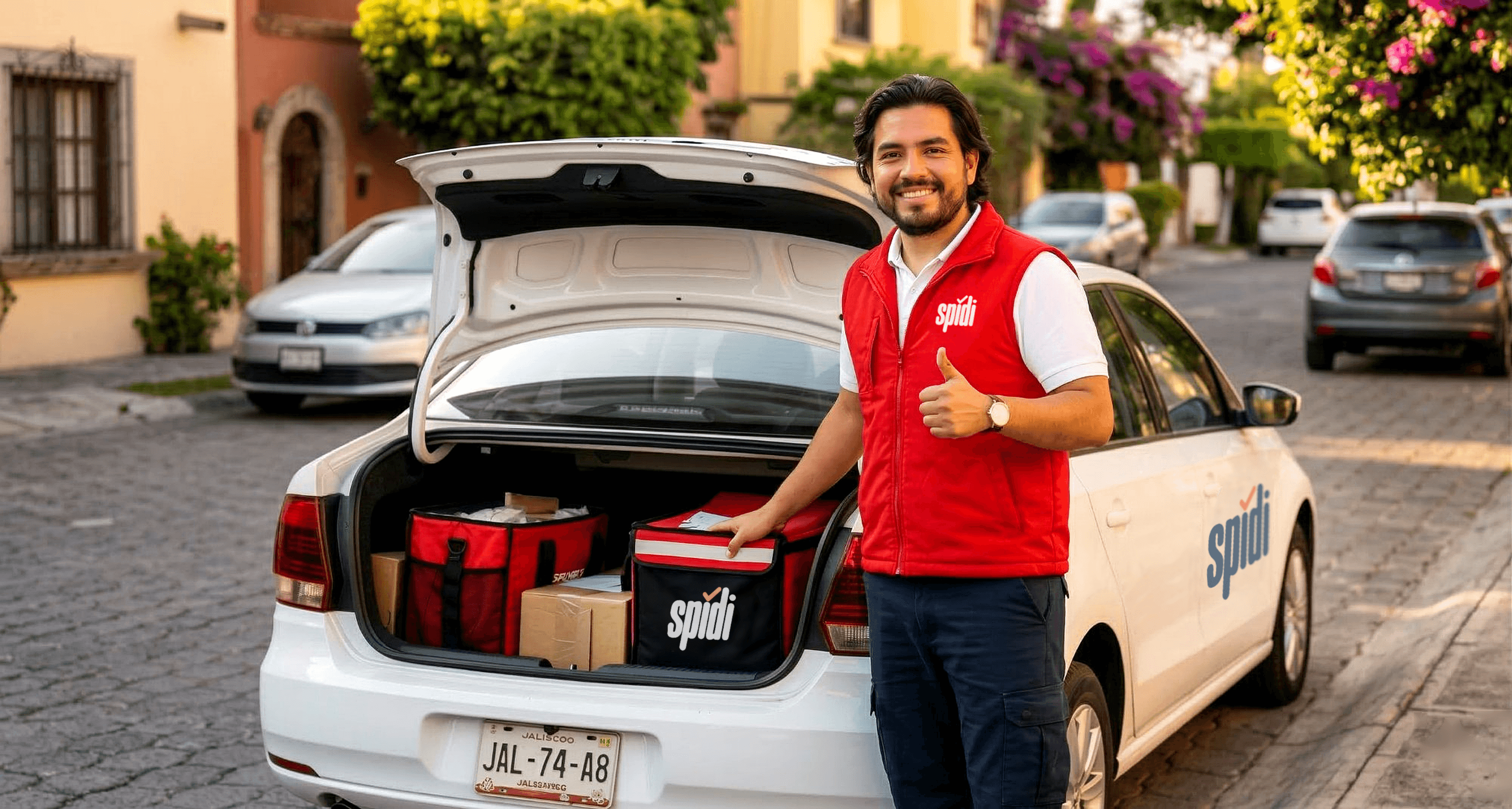 SPIDI mobile app in front of driver